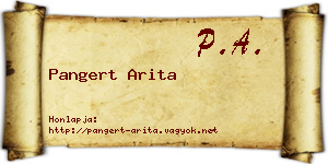 Pangert Arita névjegykártya